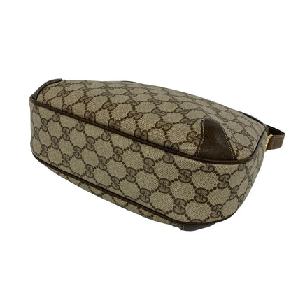 Gucci Vintage GG Logo Leather Shoulder Bag Pochette Crossbody Brown — view 8