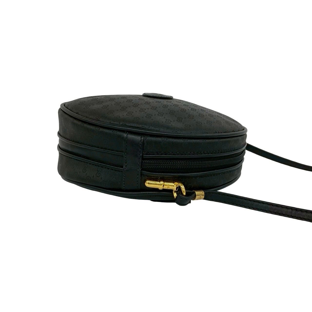 Gucci Vintage Micro GG Logo Leather Shoulder Bag Pochette Crossbody Black — view 6