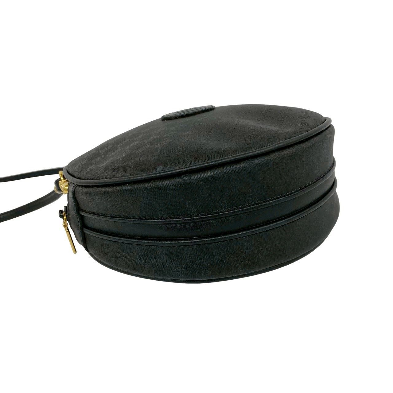 Gucci Vintage Micro GG Logo Leather Shoulder Bag Pochette Crossbody Black — view 7
