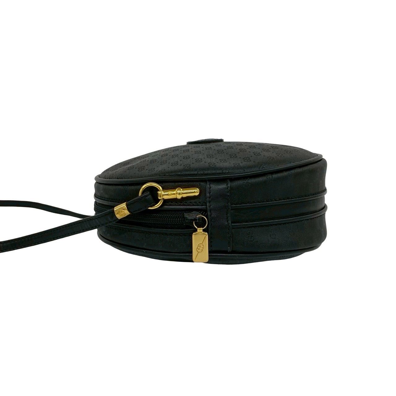Gucci Vintage Micro GG Logo Leather Shoulder Bag Pochette Crossbody Black — view 5