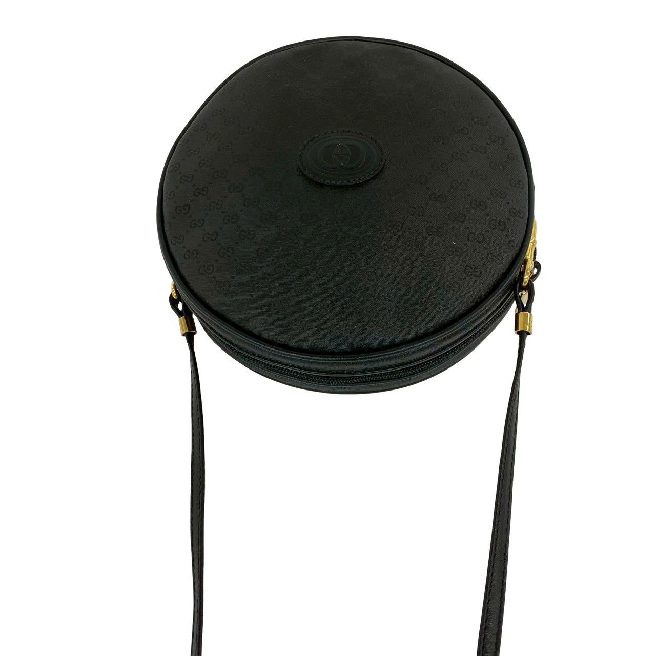 Gucci Vintage Micro GG Logo Leather Shoulder Bag Pochette Crossbody Black — view 4