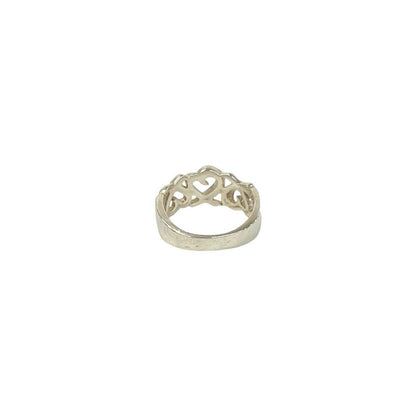 Tiffany & Co Triple Loving Heart 925 Sterling Silver Ring 0501