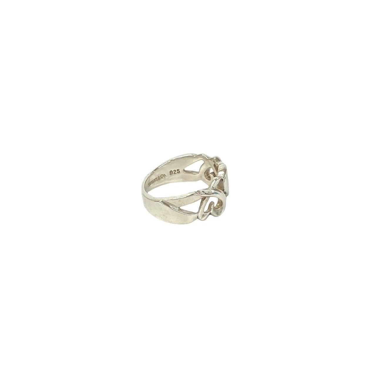 Tiffany & Co Triple Loving Heart 925 Sterling Silver Ring 0501
