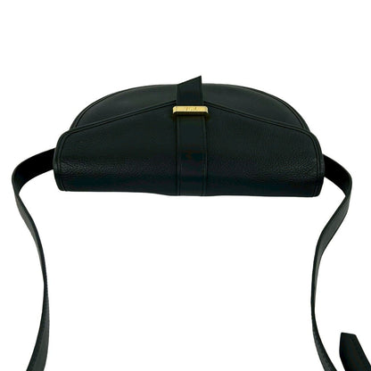 Saint Laurent Yves Vintage YSL Logo Leather Shoulder Bag Black — view 4