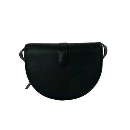 Saint Laurent Yves Vintage YSL Logo Leather Shoulder Bag Black — view 3