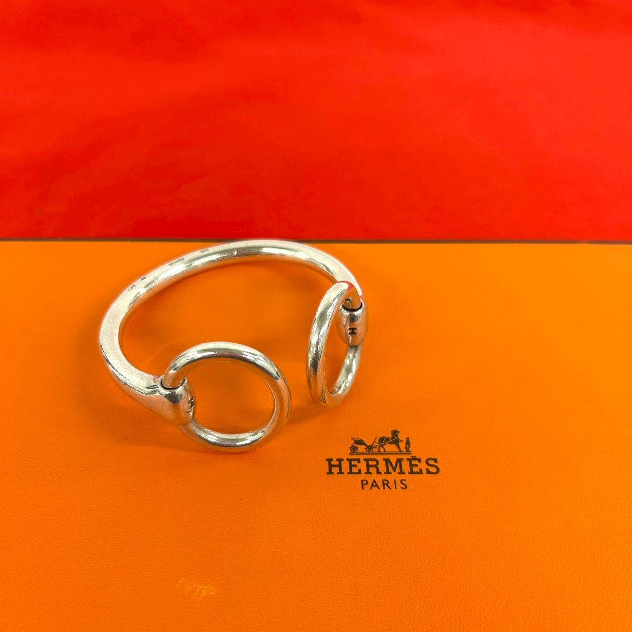 Hermes Nausicaa 925 Sterling Silver Bangle Bracelet