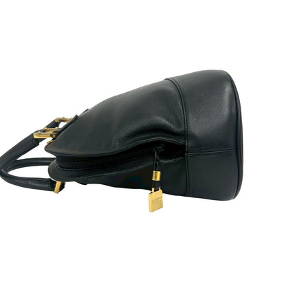 Loewe Vintage Anagram Log Leather Tote Mini Boston Bag Black — view 5