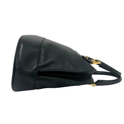 Loewe Vintage Anagram Log Leather Tote Mini Boston Bag Black — view 6