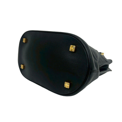 Loewe Vintage Anagram Log Leather Tote Mini Boston Bag Black — view 8