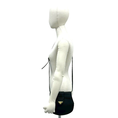 Saint Laurent Yves Vintage YSL Logo Leather Shoulder Bag Pochette Black — view 2