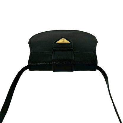 Saint Laurent Yves Vintage YSL Logo Leather Shoulder Bag Pochette Black — view 4