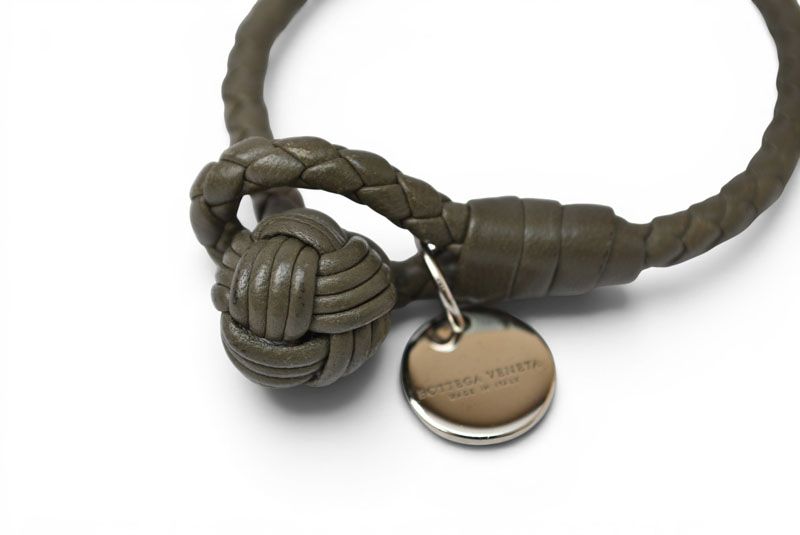 Bottega Veneta Bracelet Bangle Intrecciato Khaki Gray — view 2