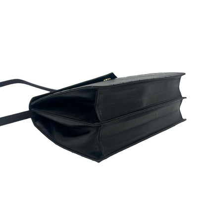 Saint Laurent Yves Vintage Stitch Leather Shoulder Bag Pochette Black — view 7
