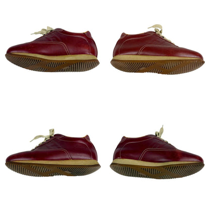 Hermes Quick Low Cut Sneakers Logo Leather Half Bordeaux Wine — view 5