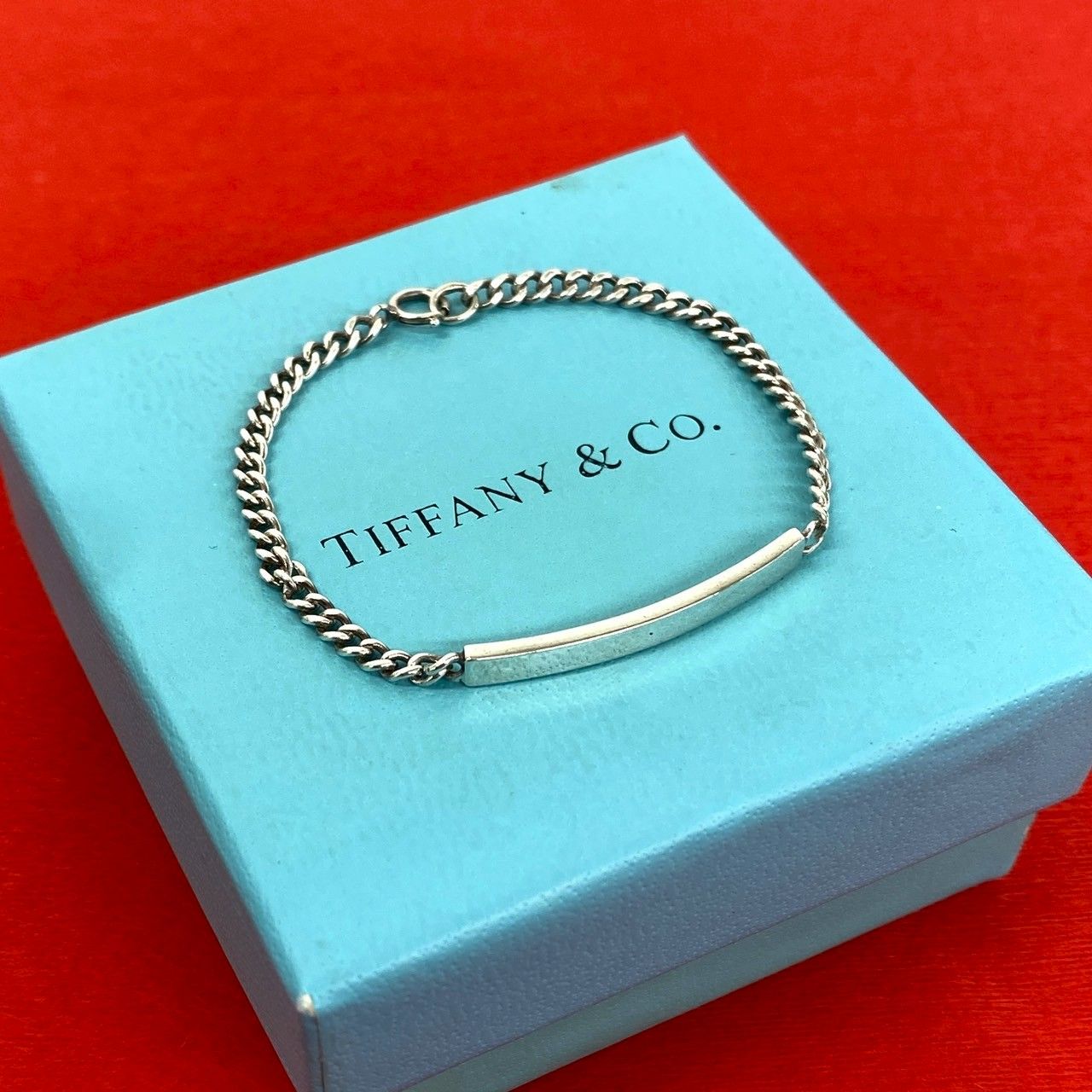 Tiffany & Co ID Chain Bracelet 925 Sterling Silver Bangle