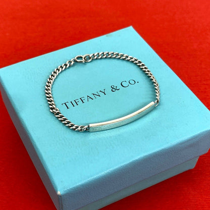 Tiffany & Co ID Chain Bracelet 925 Sterling Silver Bangle