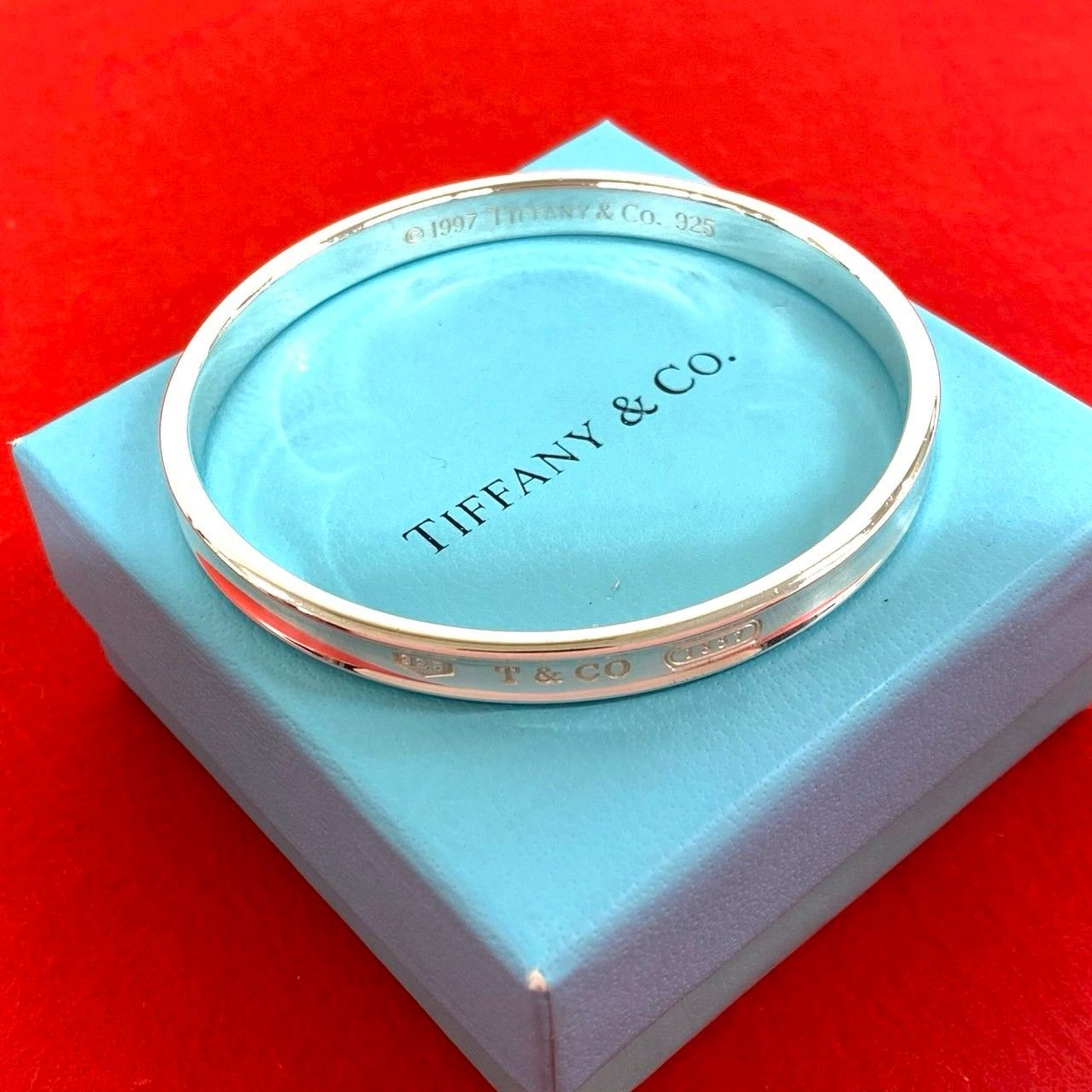 Tiffany & Co Narrow Bangle 925 Sterling Silver Bracelet