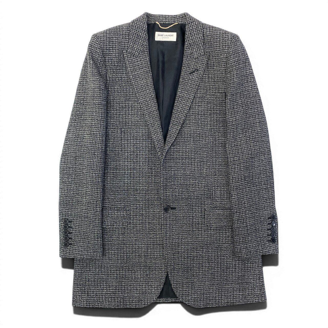 Saint Laurent E8 Tweed Jacket Tailored 36 Gray Wool — view 2