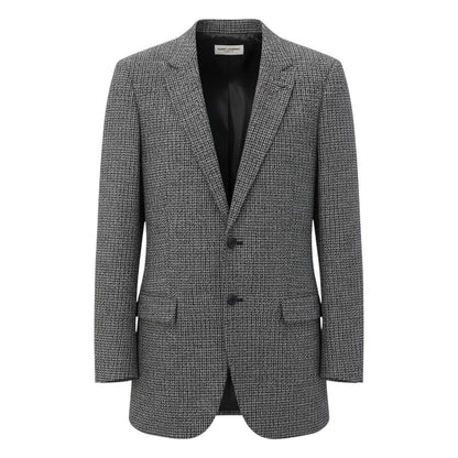 Saint Laurent E8 Tweed Jacket Tailored 36 Gray Wool