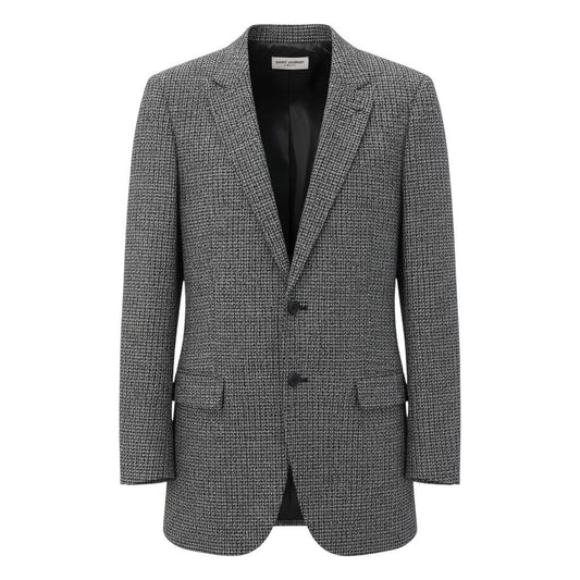 Saint Laurent E8 Tweed Jacket Tailored 36 Gray Wool