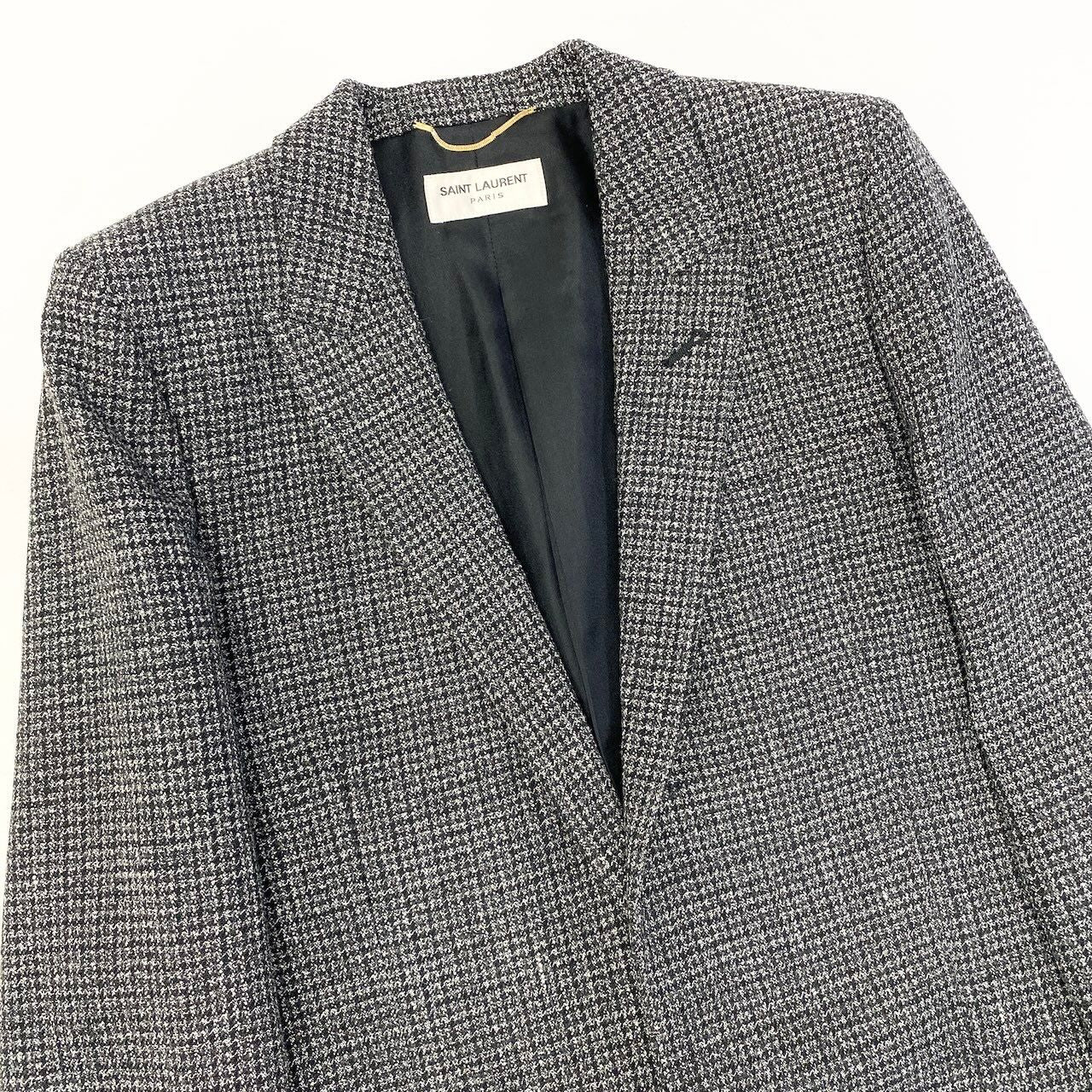 Saint Laurent E8 Tweed Jacket Tailored 36 Gray Wool — view 5