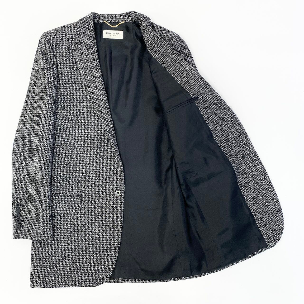 Saint Laurent E8 Tweed Jacket Tailored 36 Gray Wool — view 4