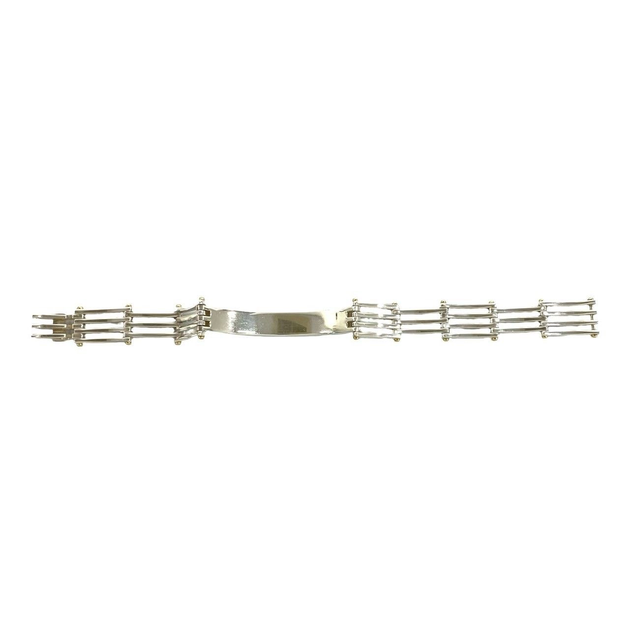 Tiffany & Co Gate ID Bracelet 925 Sterling Silver Gold Bangle — view 6