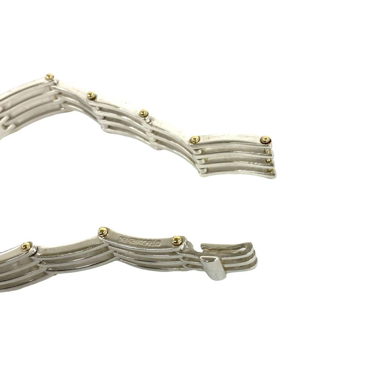 Tiffany & Co Gate ID Bracelet 925 Sterling Silver Gold Bangle — view 4