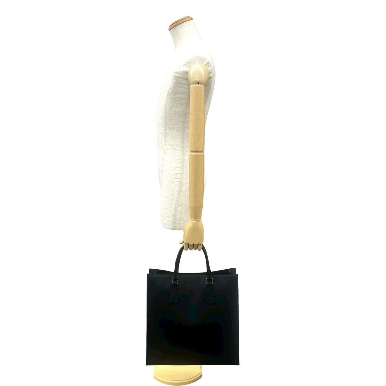 Prada Triangle Logo Saffiano Leather Handbag Mini Tote Business Black — view 2
