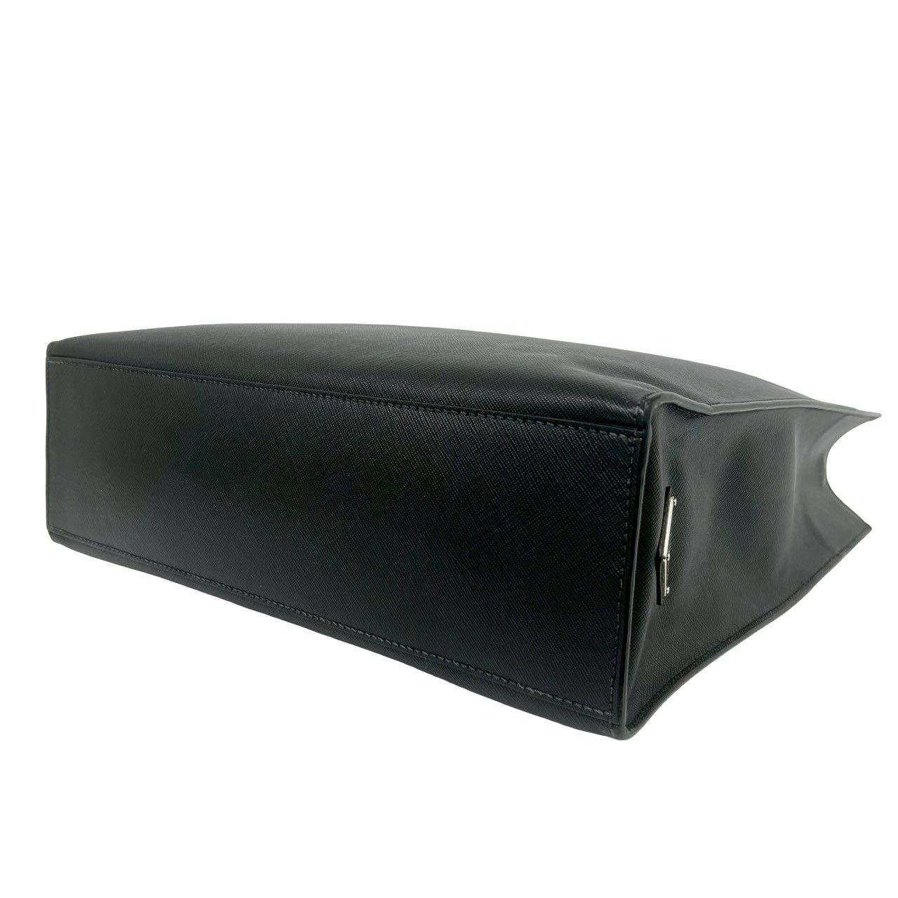 Prada Triangle Logo Saffiano Leather Handbag Mini Tote Business Black — view 8