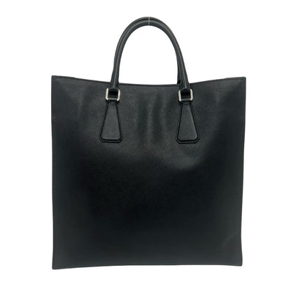 Prada Triangle Logo Saffiano Leather Handbag Mini Tote Business Black — view 3