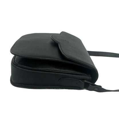 Saint Laurent Yves Vintage YSL Logo Leather Shoulder Bag Pochette Black — view 6