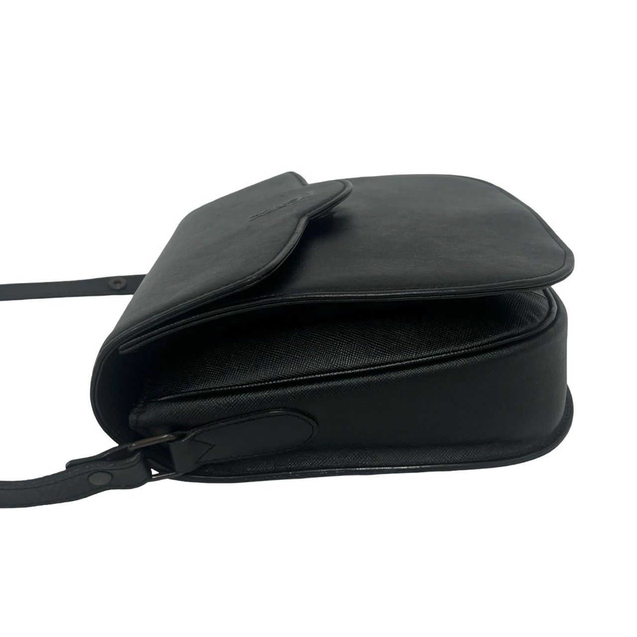 Saint Laurent Yves Vintage YSL Logo Leather Shoulder Bag Pochette Black — view 5