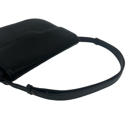 Saint Laurent Yves Vintage YSL Logo Leather Shoulder Bag Pochette Black — view 4