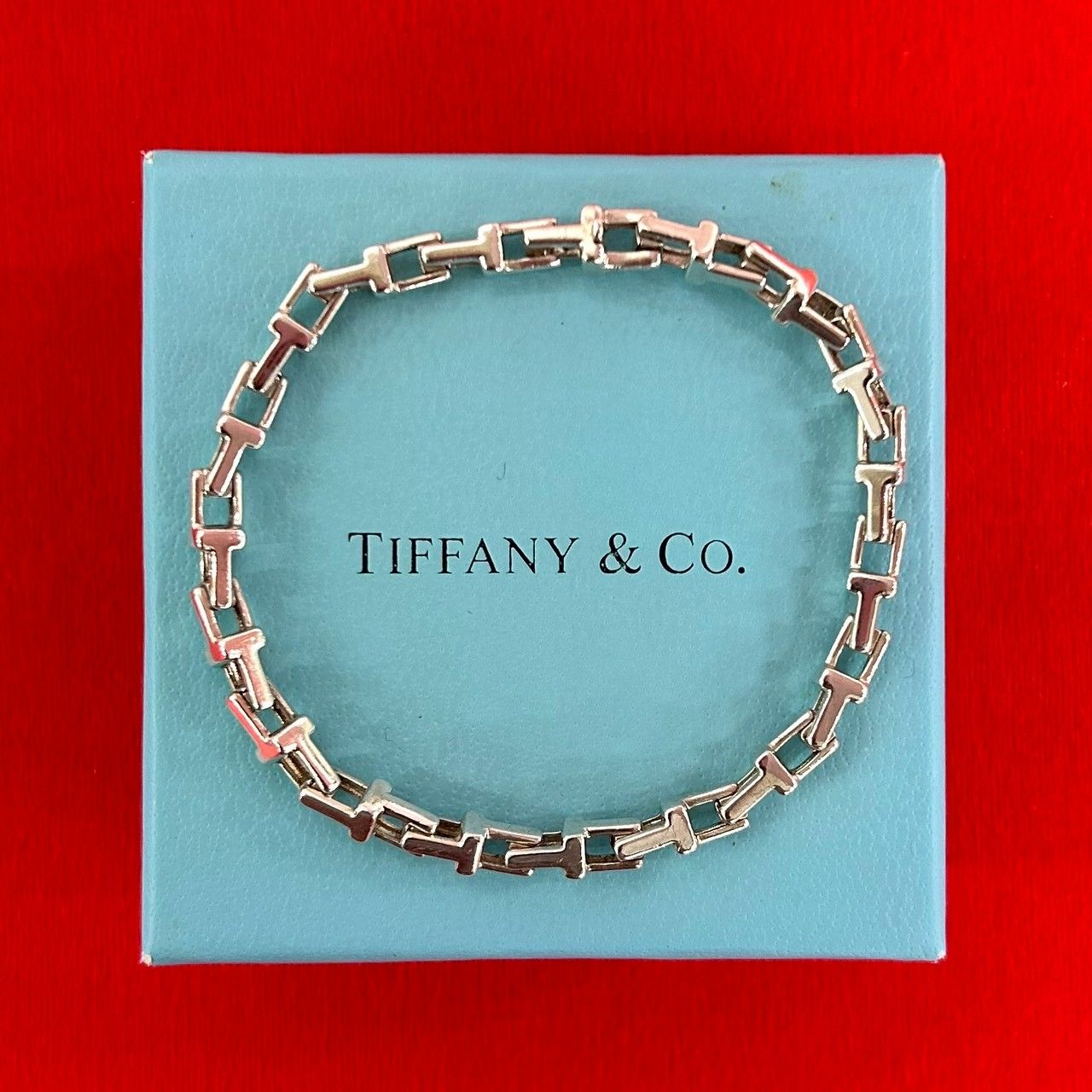 Tiffany & Co T Narrow Bracelet 925 Sterling Silver Bangle