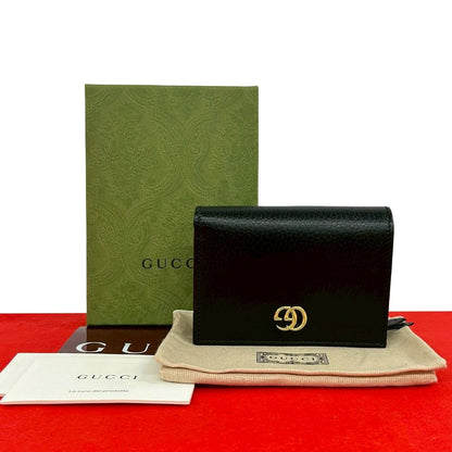 Gucci Double Small Wallet Leather Mini Bifold Black