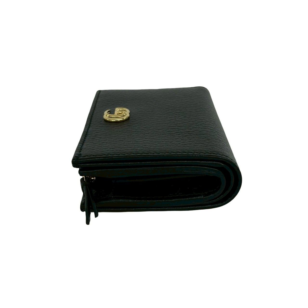 Gucci Double Small Wallet Leather Mini Bifold Black — view 4