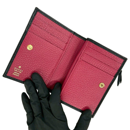 Gucci Double Small Wallet Leather Mini Bifold Black — view 7