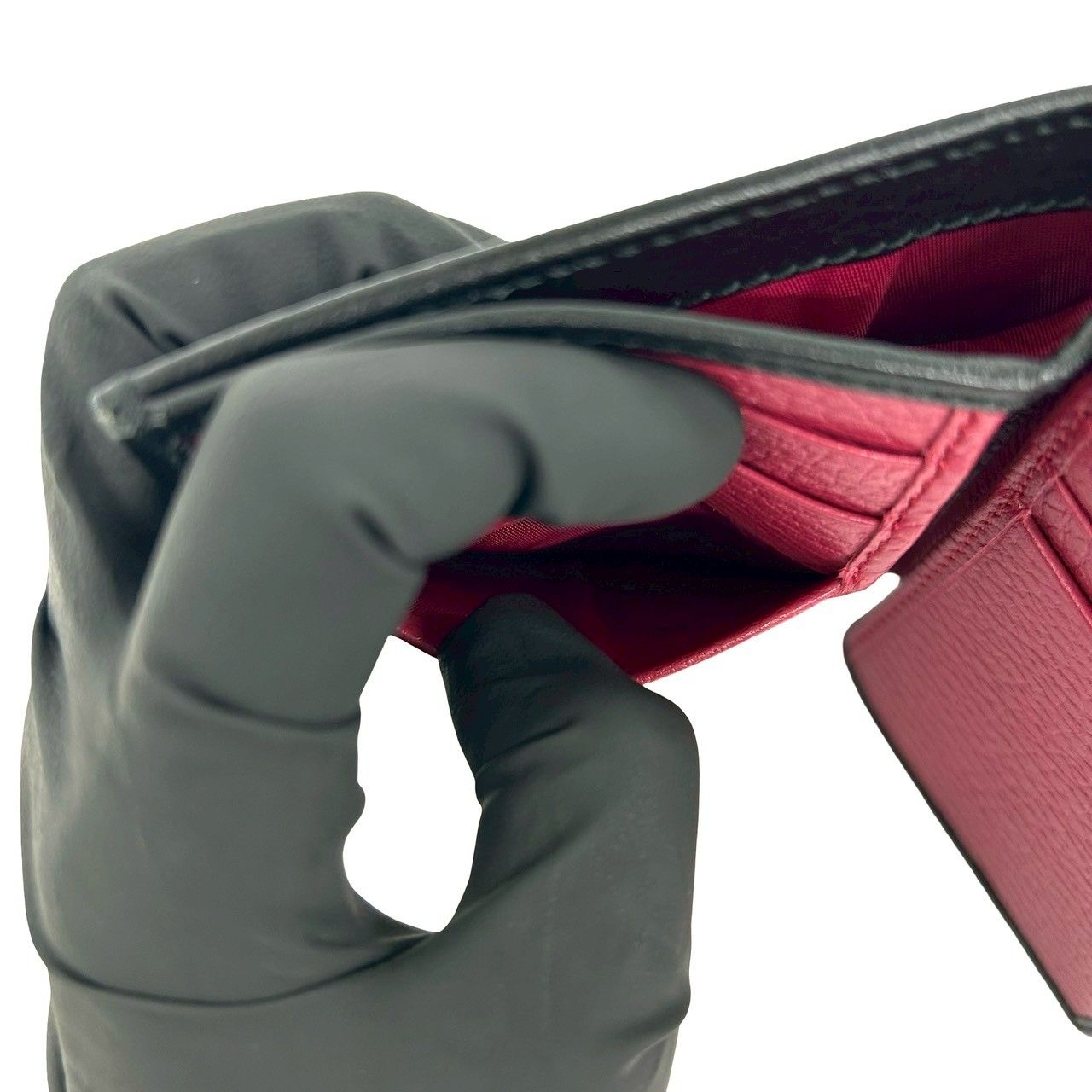 Gucci Double Small Wallet Leather Mini Bifold Black — view 9