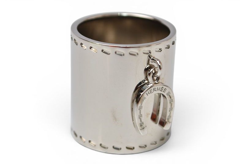 Hermes Scarf Ring Horse Shoe Motif Hoof Silver — view 3