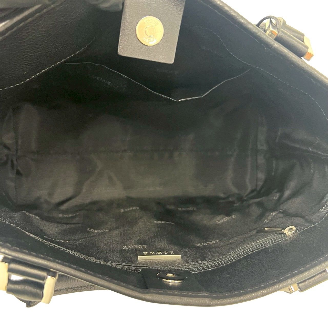 Loewe With Key Anagram Log Leather Handbag Mini Tote Black — view 9