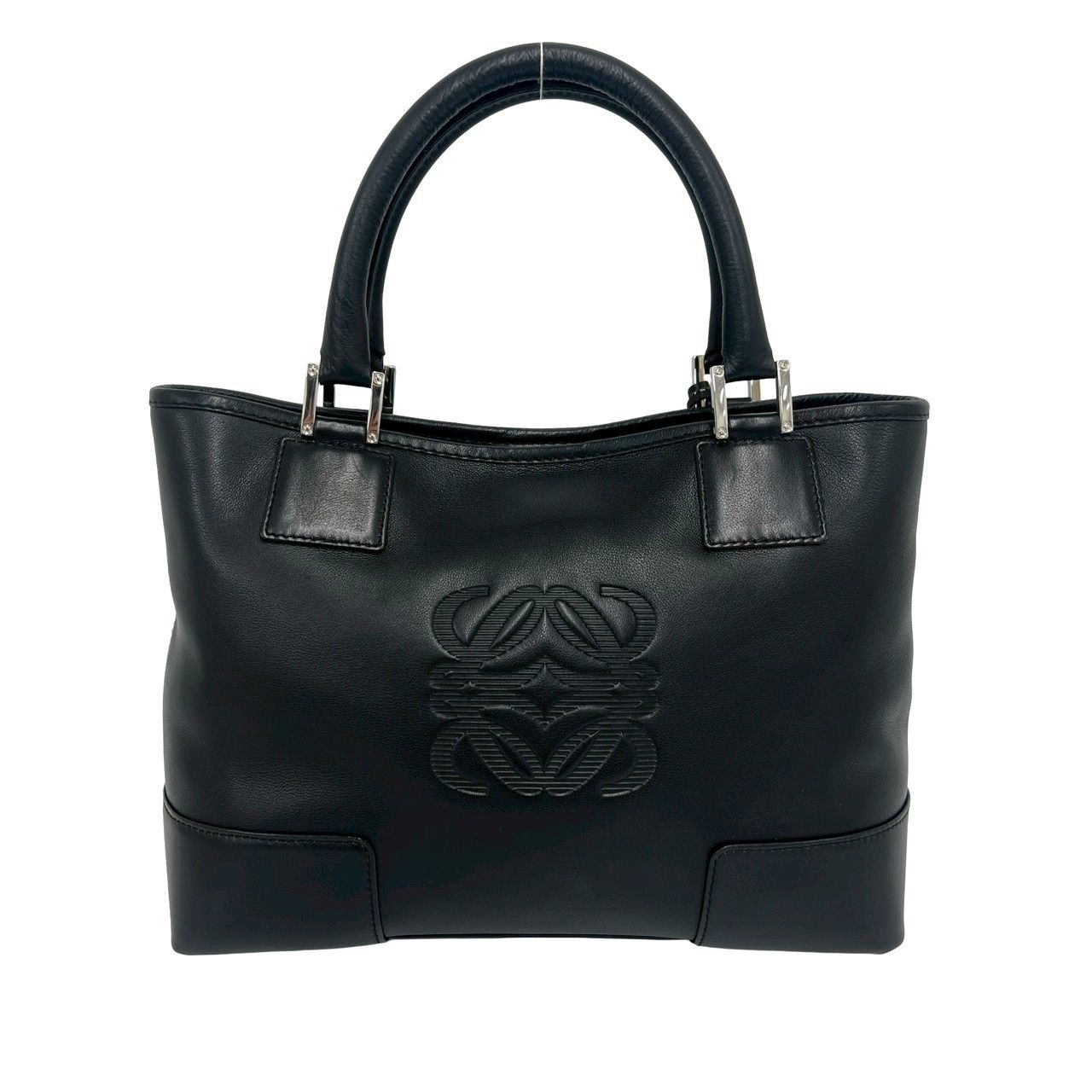 Loewe With Key Anagram Log Leather Handbag Mini Tote Black — view 3