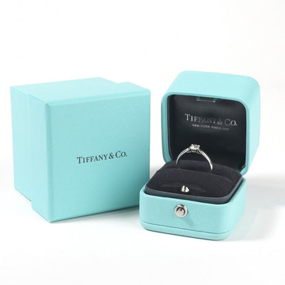 Tiffany & Co Round Brilliant Engagement Ring Platinum Harmony Silver — view 7