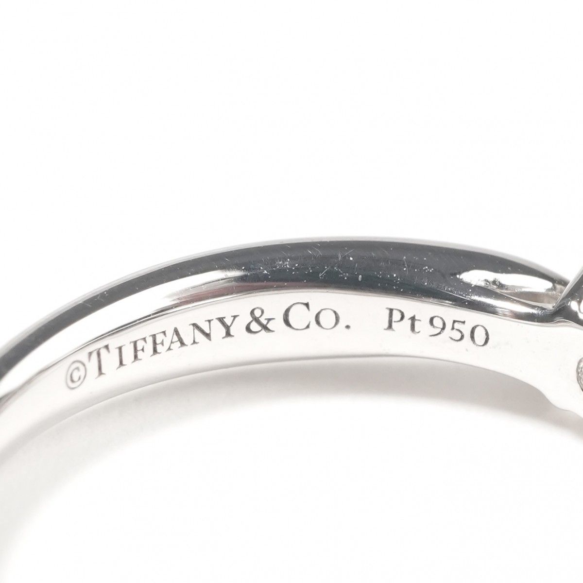 Tiffany & Co Round Brilliant Engagement Ring Platinum Harmony Silver — view 4