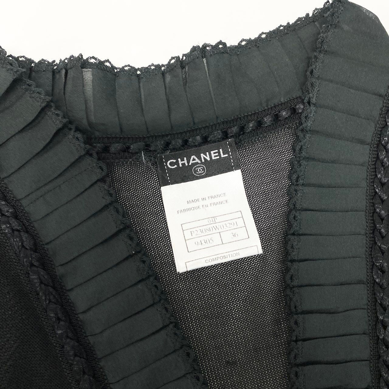 Chanel E8 Knit Cardigan Bolero Lace Floral Pattern 36 Sizes Black 100% Rayon — view 8