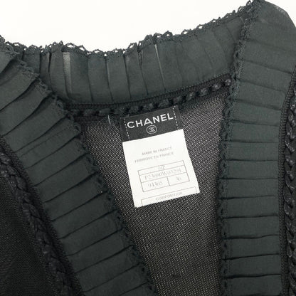 Chanel E8 Knit Cardigan Bolero Lace Floral Pattern 36 Sizes Black 100% Rayon — view 8
