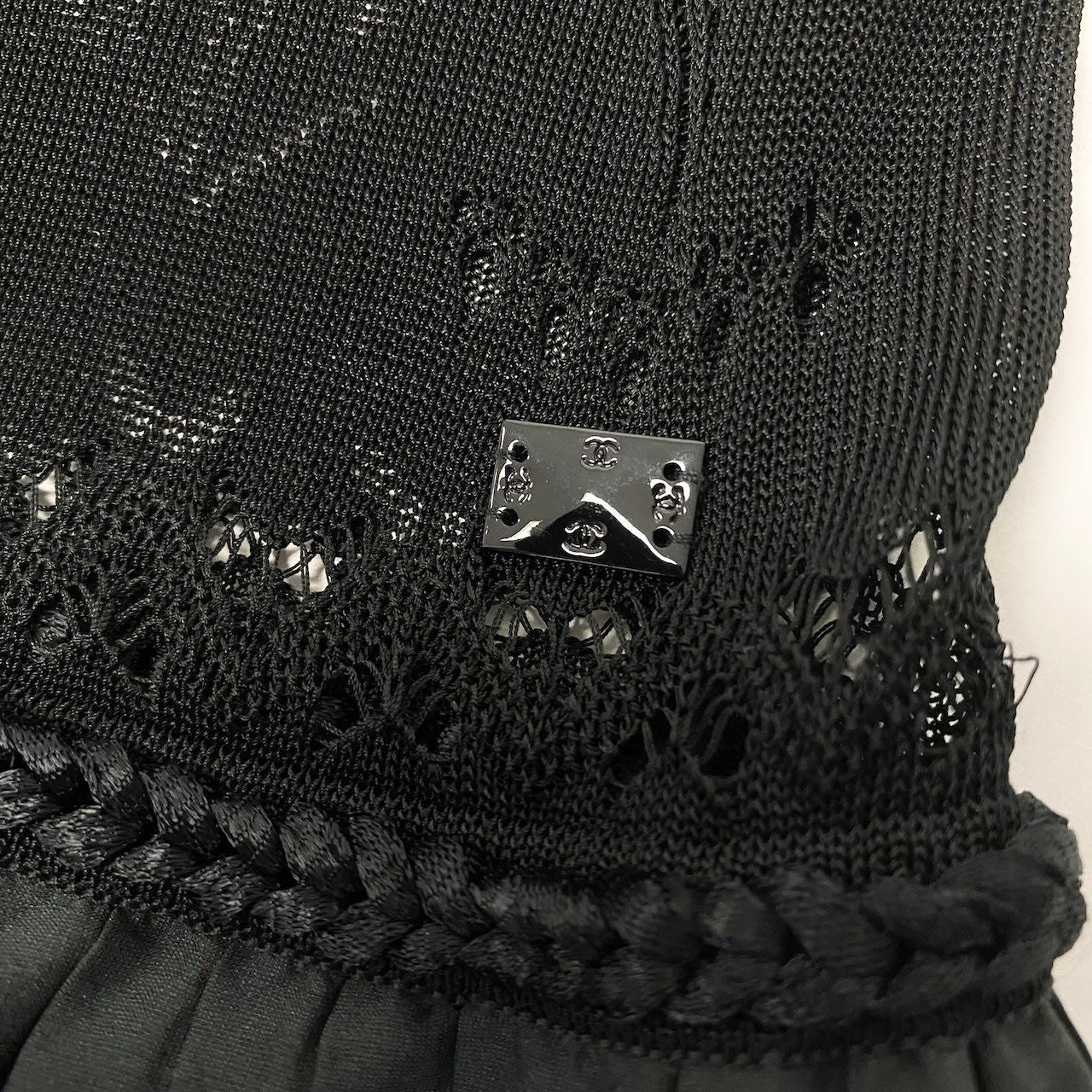 Chanel E8 Knit Cardigan Bolero Lace Floral Pattern 36 Sizes Black 100% Rayon — view 9