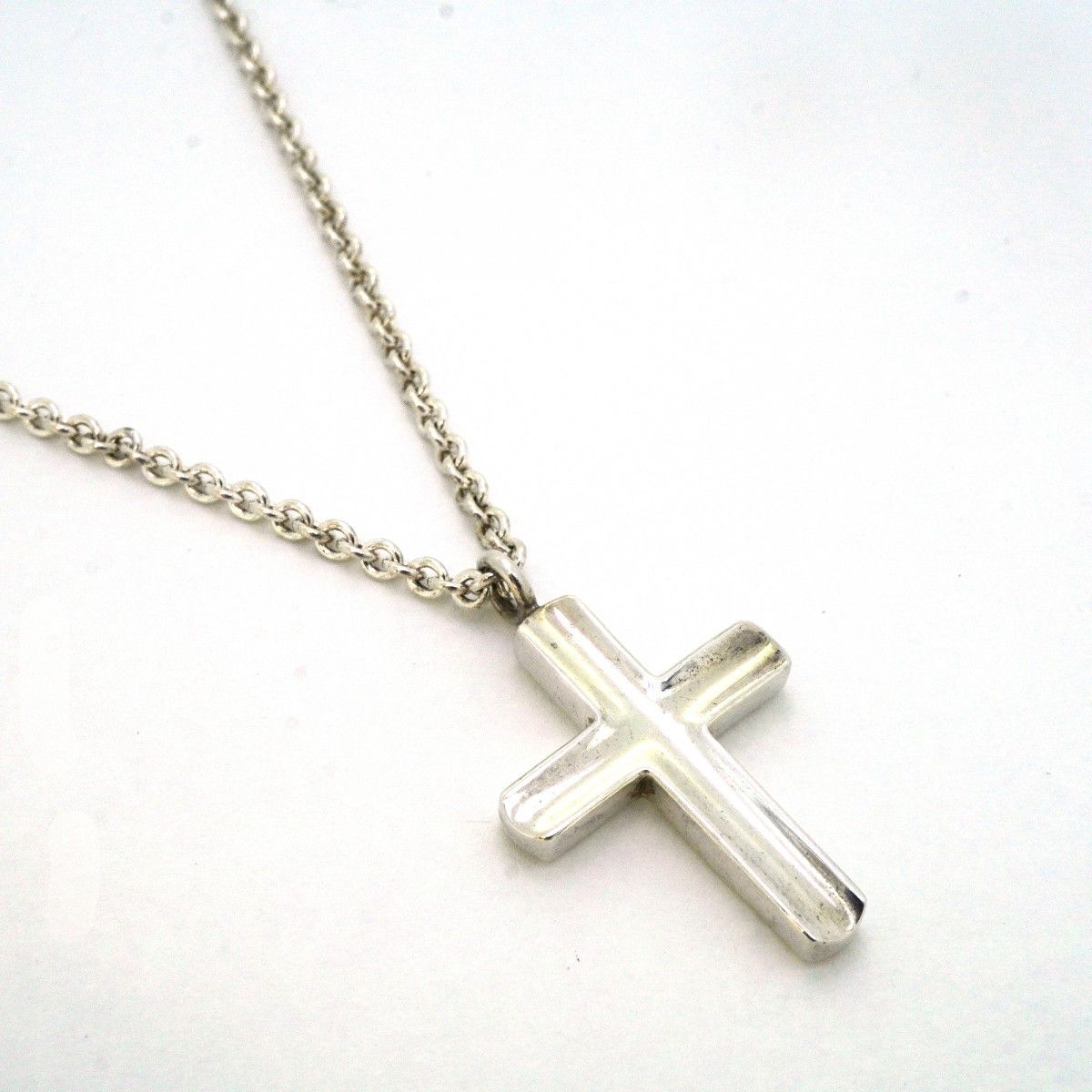 Tiffany & Co Necklace Concave Cross 925 Sterling Silver — view 2