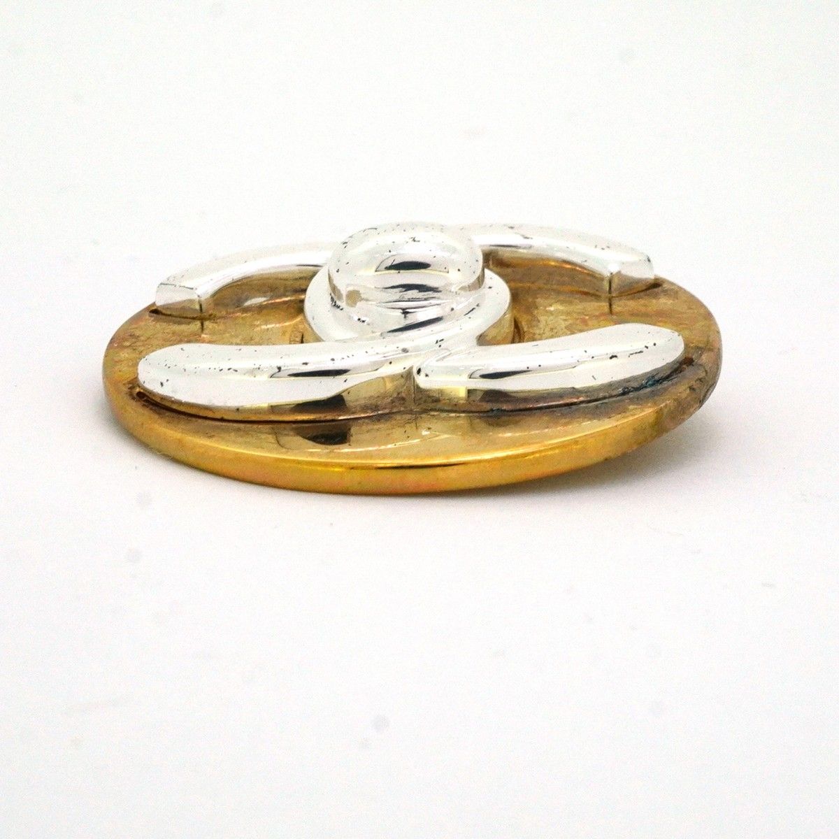 Chanel Brooch CC Logo Turnlock Round — view 3