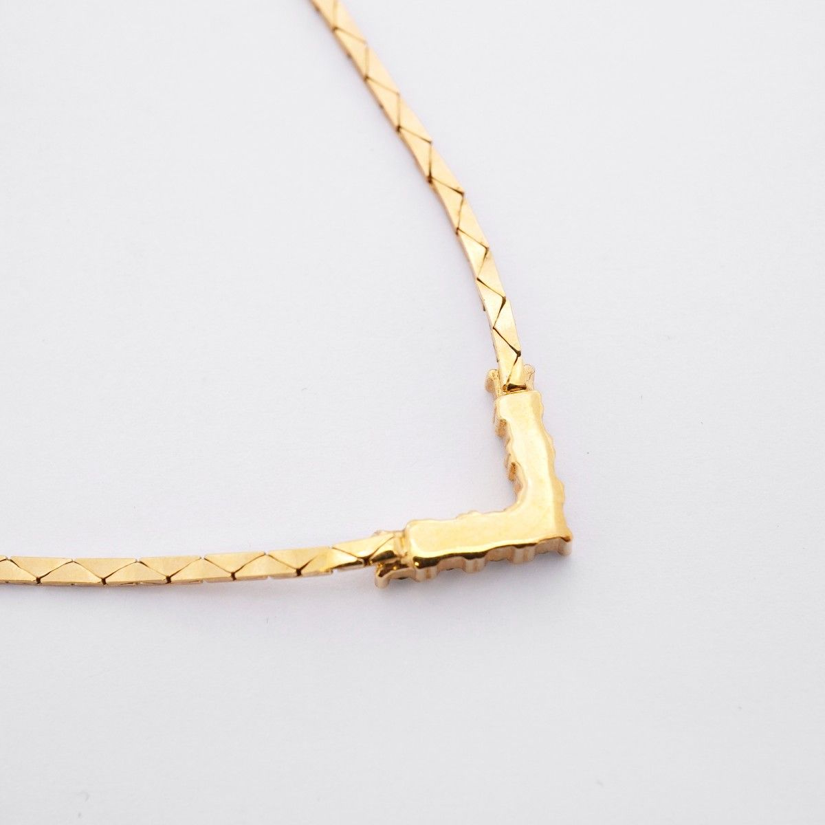 Dior Necklace Top Gold Plated Line Stone — view 2